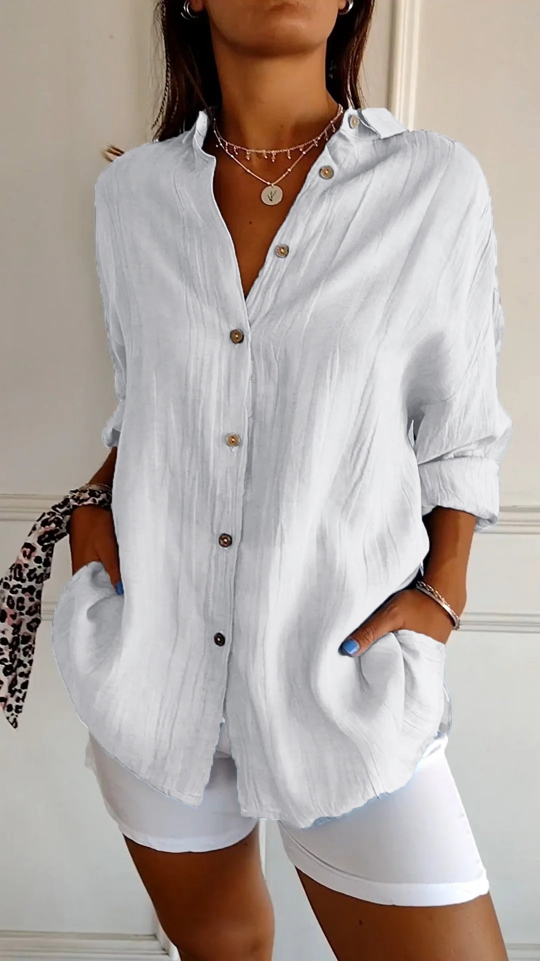 Blouse Femme Légère Boutonnée