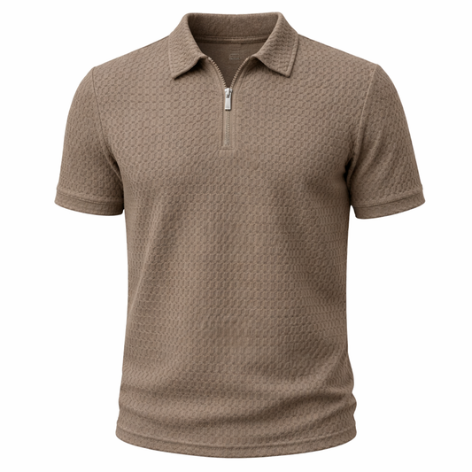 Polo Zippé Homme Maille Texturée