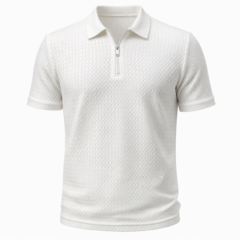 Polo Zippé Homme Maille Texturée