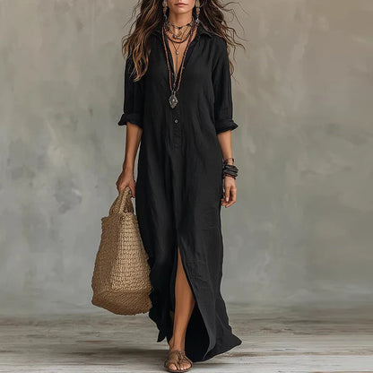 Robe Chemise Longue Femme Bohème Chic