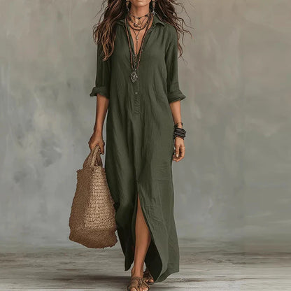 Robe Chemise Longue Femme Bohème Chic