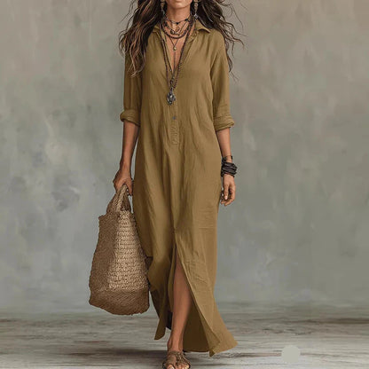 Robe Chemise Longue Femme Bohème Chic