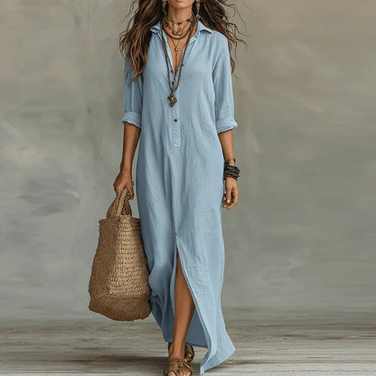 Robe Chemise Longue Femme Bohème Chic