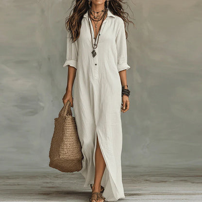 Robe Chemise Longue Femme Bohème Chic