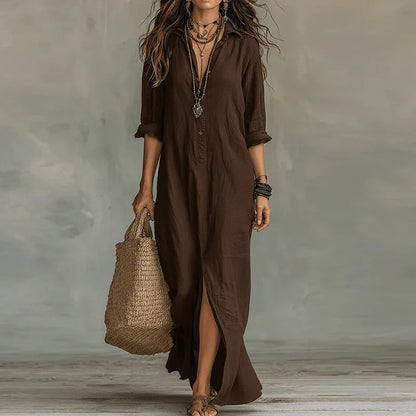 Robe Chemise Longue Femme Bohème Chic