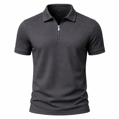 Polo Zippé Homme Maille Texturée