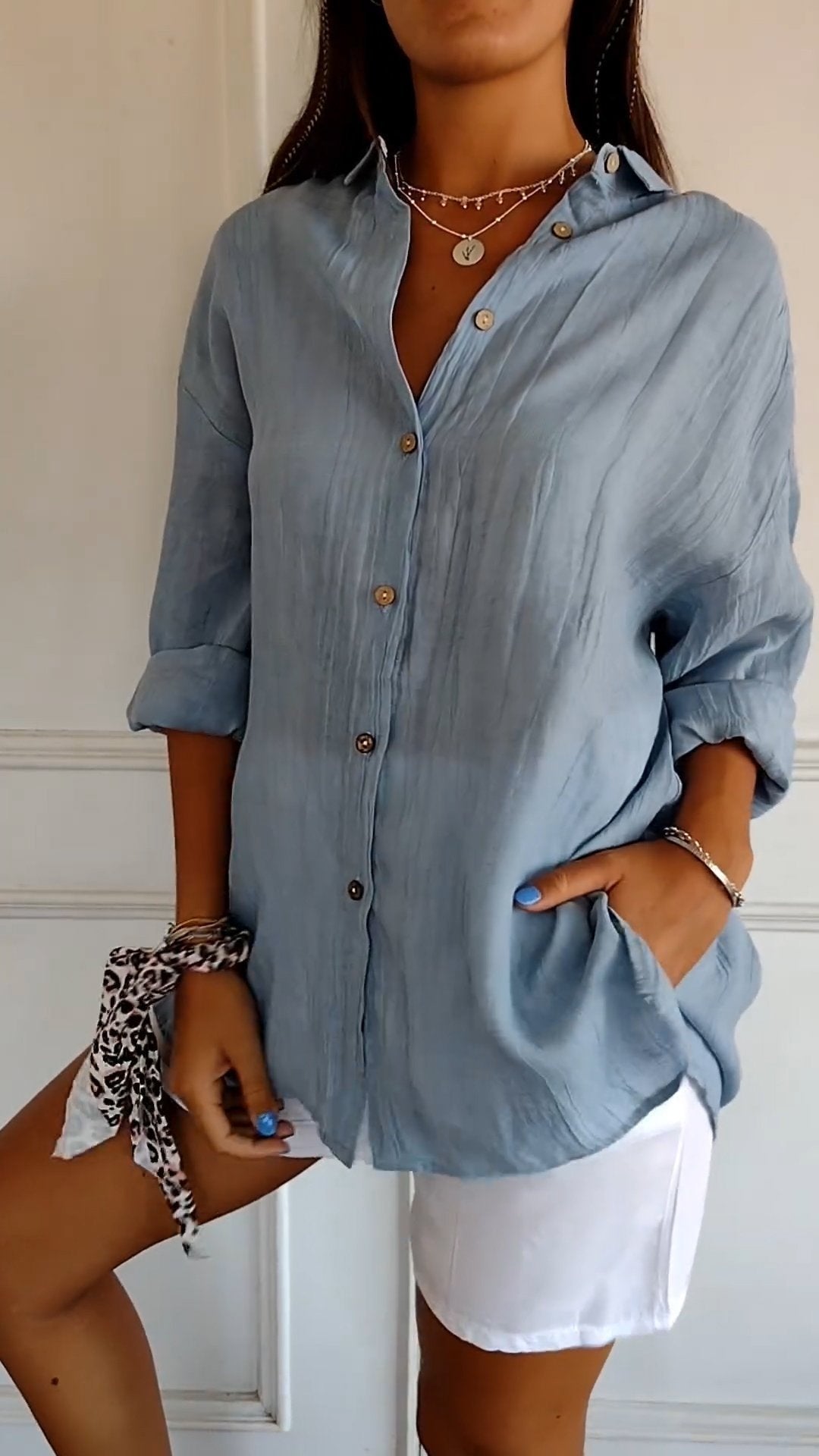 Blouse Femme Légère Boutonnée