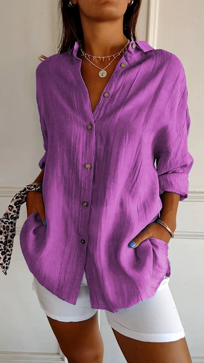 Blouse Femme Légère Boutonnée