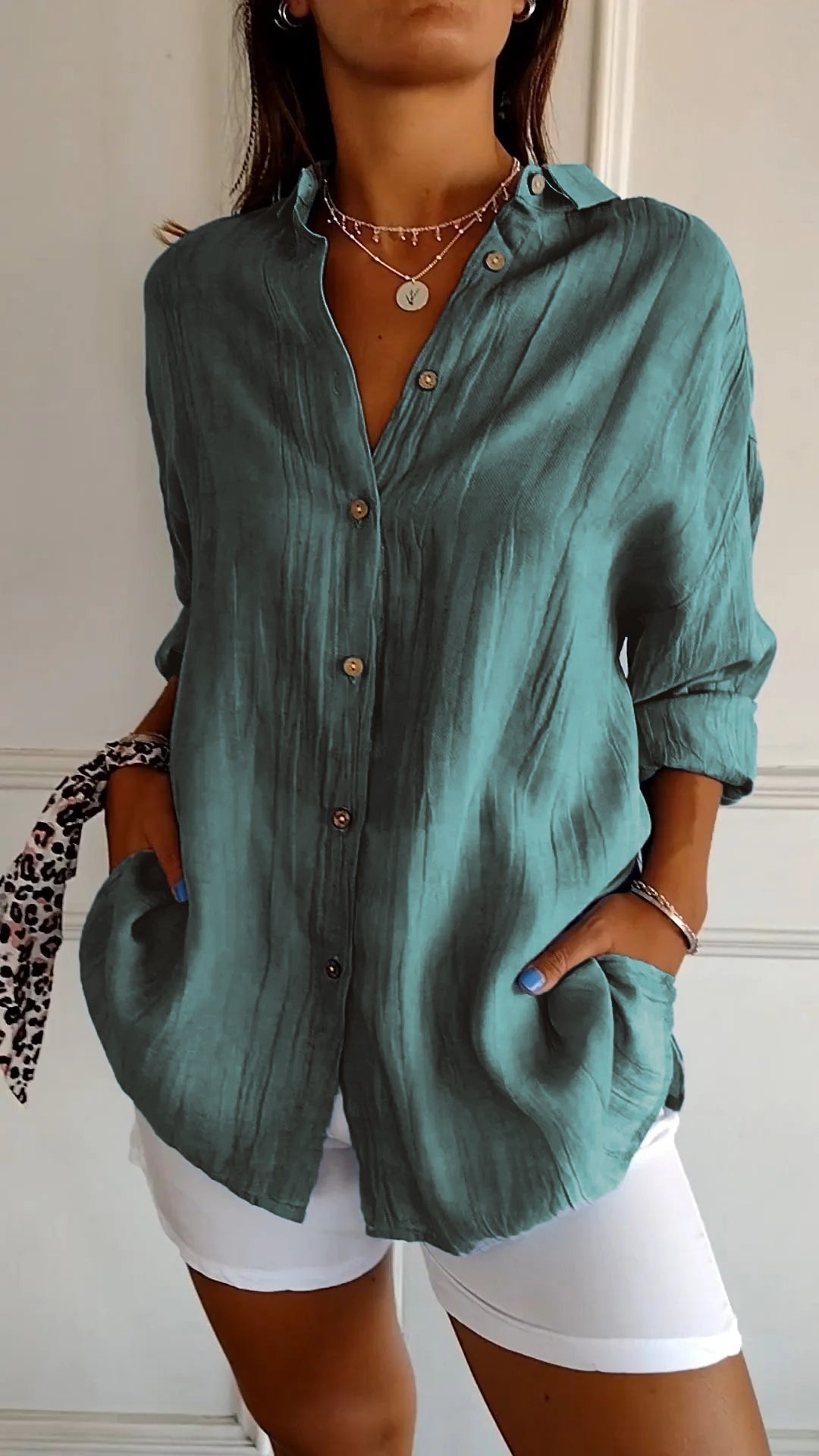 Blouse Femme Légère Boutonnée