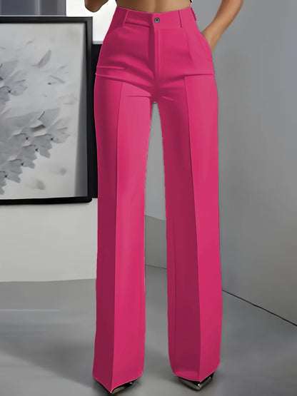Pantalon Femme Taille Haute Coupe Droite
