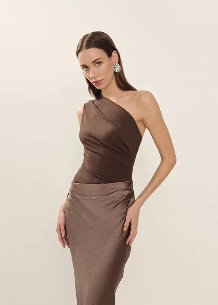 Robe Longue Asymétrique Femme à Une Épaule