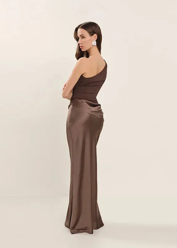 Robe Longue Asymétrique Femme à Une Épaule