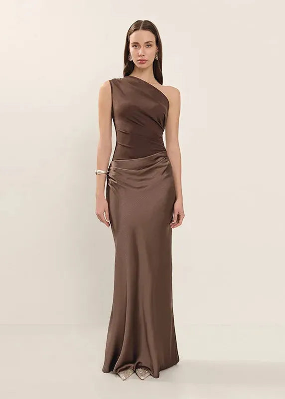 Robe Longue Asymétrique Femme à Une Épaule