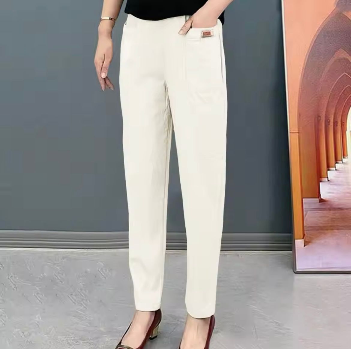 Pantalon Tailleur Femme Coupe Droite