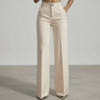 Pantalon Femme Taille Haute Coupe Droite