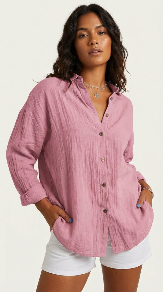 Blouse Femme Légère Boutonnée