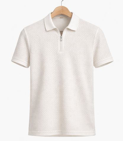 Polo Zippé Homme Maille Texturée