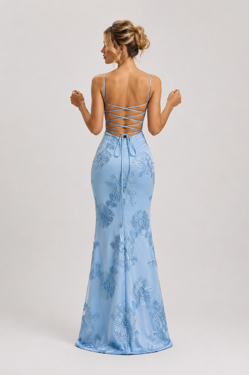 Robe Longue Bustier à Bretelles Fines