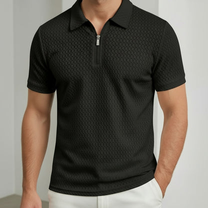 Polo Zippé Homme Maille Texturée