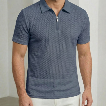 Polo Zippé Homme Maille Texturée