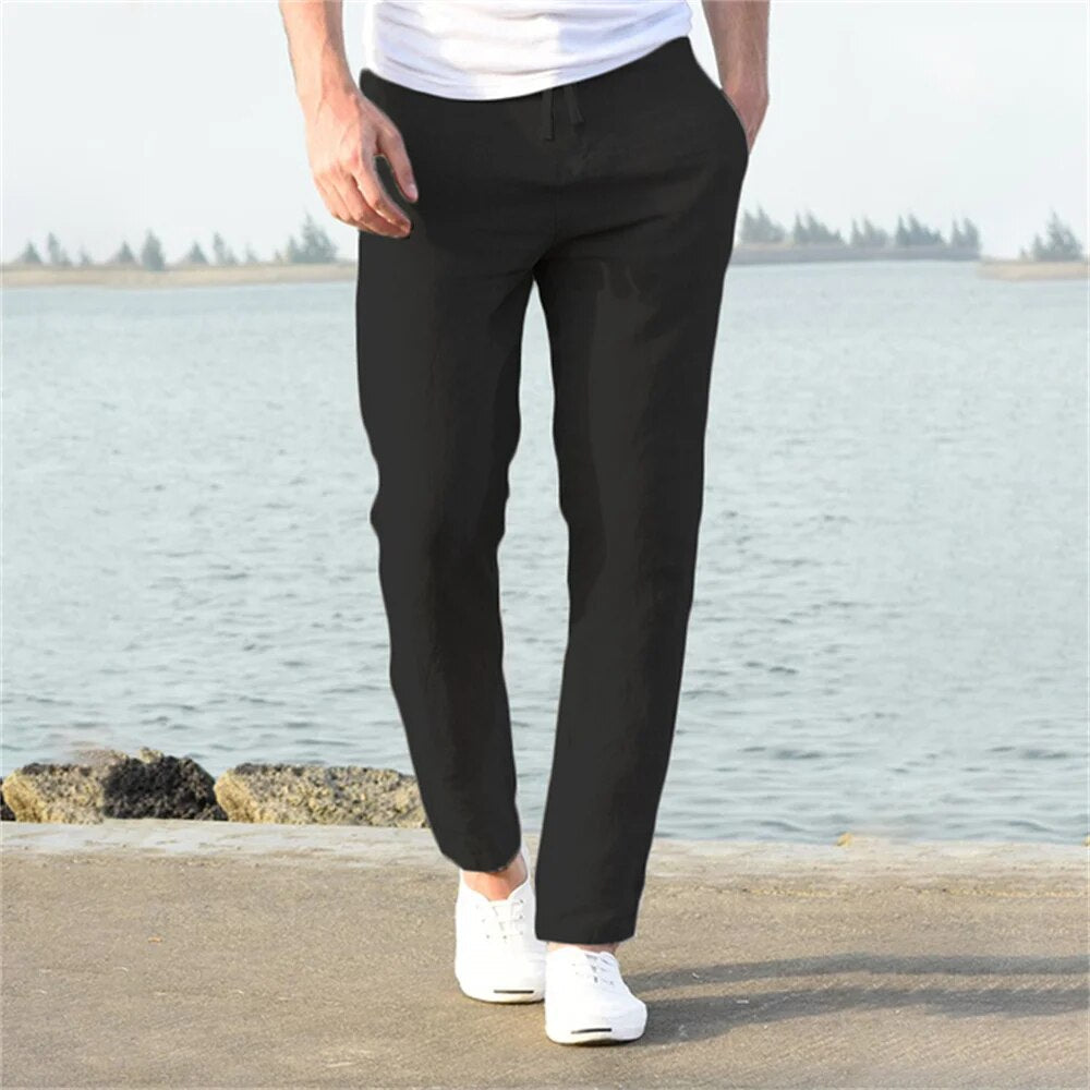 Pantalon Léger Homme Lin Coton Été